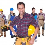 Portrait of happy industrial workers