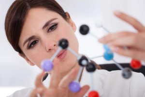 Scientist Looking At Molecular Structure